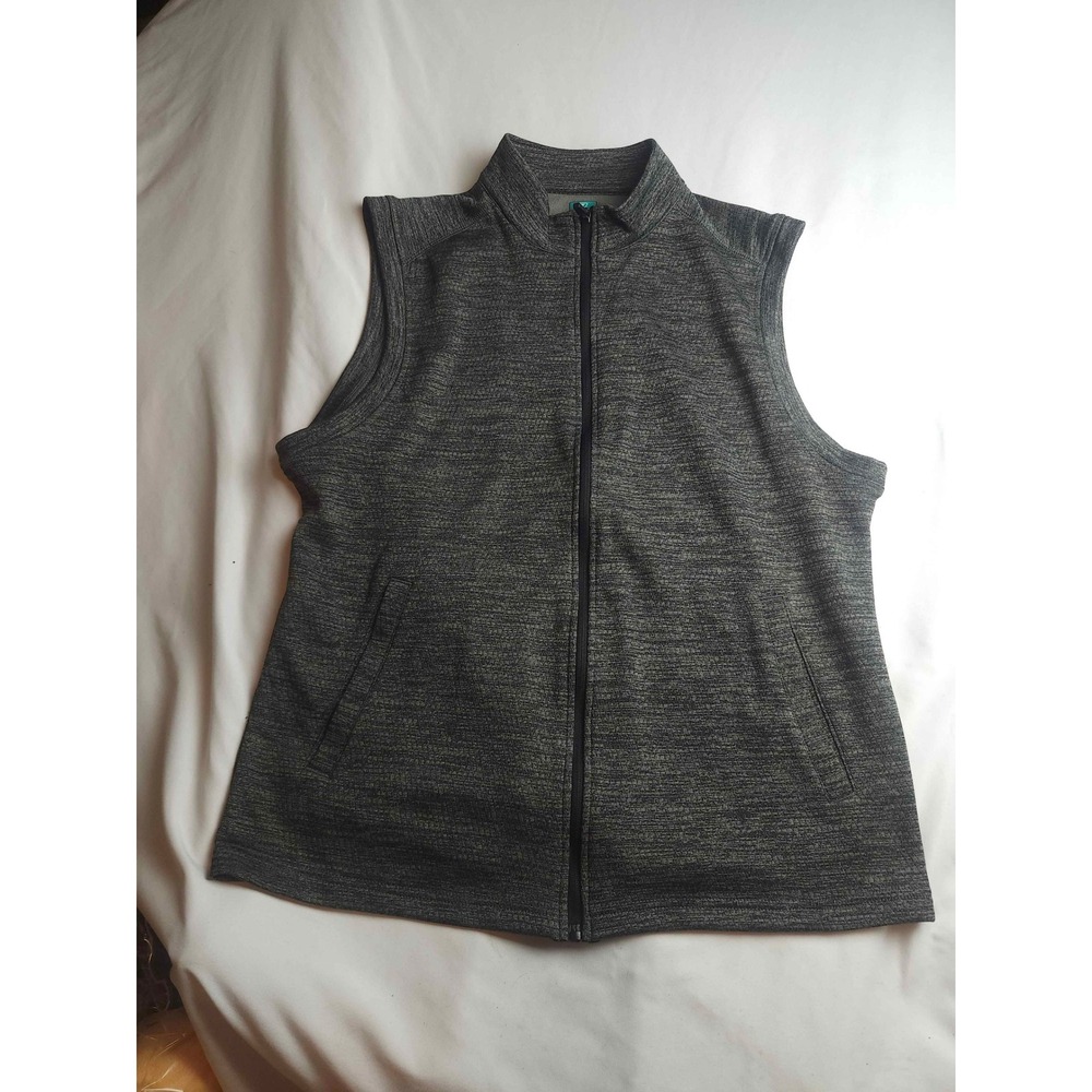 Pro Tour Mens Airplay Full Zip Golf Vest Heather Gray Mock Neck Size M